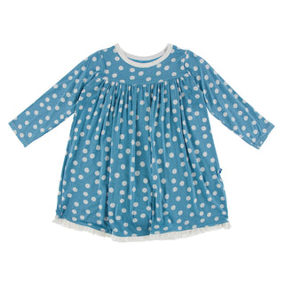 KicKee Pants Blue Moon Snowballs Classic L/S Swing Dress, KicKee Pants, All Things Holiday, Classic Long Sleeve Swing Dress, Classic LS SWing Dress, KicKee, KicKee LS Swing Dress, KicKee Pant