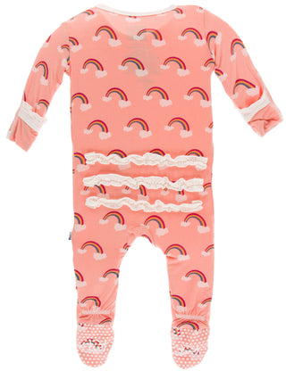 KicKee Pants Blush Rainbow Classic Ruffle Footie with Zipper, KicKee Pants, Black Friday, Blush Rainbow, Classic Ruffle Footie, Classic Ruffle Footie with Zipper, CM22, Cyber Monday, Els PW 8