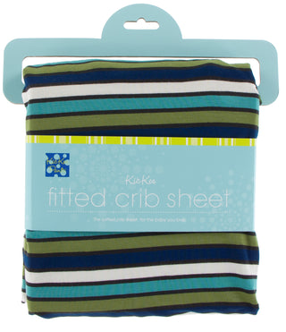 KicKee Pants Botany Grasshopper Stripe Fitted Crib Sheet, KicKee Pants, Botany, CM22, KicKee, KicKee Botany, KicKee Crib Sheet, KicKee Pants, KicKee Pants Botany, KicKee Pants Botany Grasshop