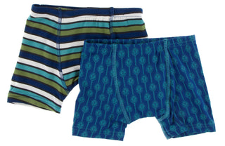 KicKee Pants Botany Grasshopper Stripe & Navy Leaf Lattice Boys Boxer Brief Set, KicKee Pants, Botany, Boys Boxer Brief Set, Boys Boxer Briefs Set, Boys Boxers, CM22, Els PW 8598, KicKee, Kic