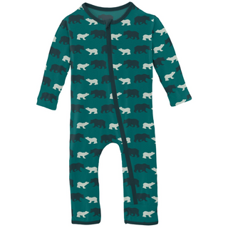 KicKee Pants Cedar Brown Bear Coverall with Zipper, KicKee Pants, All Things Holiday, Christmas, Christmas Coverall, Christmas Pajama, Christmas Pajamas, Coverall, Coverall with Zipper, Cover