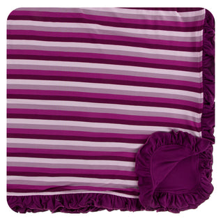 KicKee Pants Coral Stripe Ruffle Toddler Blanket, KicKee Pants, CM22, KicKee, KicKee Oceanography, KicKee Pants, KicKee Pants Coral Stripe, KicKee Pants Coral Stripe Ruffle Toddler Blanket, K