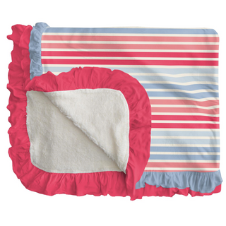 KicKee Pants Cotton Candy Stripe Sherpa-Lined Double Ruffle Toddler Blanket, KicKee Pants, CM22, KicKee, KicKee Pants, KicKee Pants Cotton Candy Stripe, KicKee Pants Cotton Candy Stripe Sherp