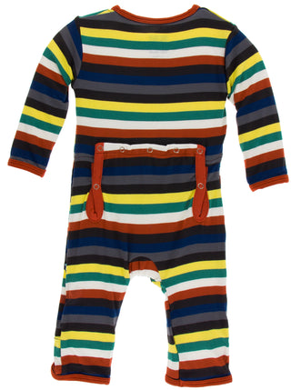 KicKee Pants Dark London Stripe Coverall with Zipper, KicKee Pants, CM22, Coverall, Coverall with Zipper, Coveralls, Dark London Stripe, Els PW 5060, Els PW 8258, End of Year, End of Year Sal