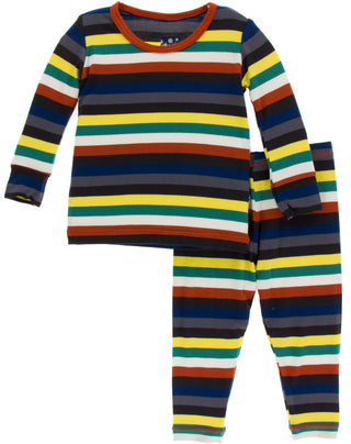 KicKee Pants Dark London Stripe Long Sleeve Pajama Set, KicKee Pants, CM22, Dark London Stripe, Els PW 8258, End of Year, End of Year Sale, KicKee, KicKee London, KicKee Pants, KicKee Pants D