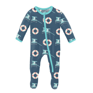 KicKee Pants Deep Sea Lifeguard Footie with Zipper, KicKee Pants, CM22, Footie, Footie with Zipper, KicKee, KicKee Footie, KicKee Footie with Zipper, KicKee Pants, KicKee Pants Deep Sea Lifeg
