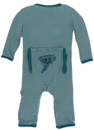 KicKee Pants Dusty Sky Happy Tornado Applique Coverall with Zipper, KicKee Pants, Applique Coverall, Black Friday, CM22, Coverall, Coverall with Zipper, Cyber Monday, Els PW 5060, Els PW 8258