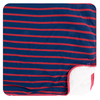 KicKee Pants Everyday Heroes Navy Stripe Sherpa-Lined Toddler Blanket, KicKee Pants, CM22, KicKee, KicKee Pants Everyday Heroes, KicKee Pants Everyday Heroes Navy Stripe, KicKee Pants Everyda
