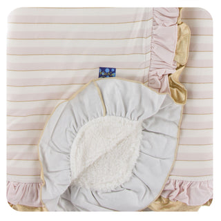 KicKee Pants Everyday Heroes Sweet Stripe Sherpa-Lined Double Ruffle Stroller Blanket, KicKee Pants, CM22, KicKee, KicKee Pants Everyday Heroes, KicKee Pants Everyday Heroes Sweet Stripe, Kic