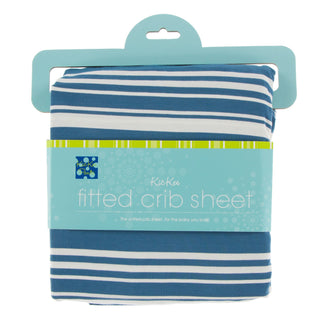 KicKee Pants Fishing Stripe Fitted Crib Sheet, KicKee Pants, CM22, Crib Sheet, KicKee, KicKee Pants, KicKee Pants Crib Sheet, KicKee Pants Fish and Wildlife, KicKee Pants Fishing Stripe, KicK