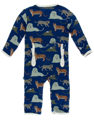 KicKee Pants Flag Blue Big Cats Coverall with Zipper, KicKee Pants, CM22, Coverall, Coverall with Zipper, KicKee, KicKee Pants, KicKee Pants Coverall, KicKee Pants Coverall with Zipper, KicKe