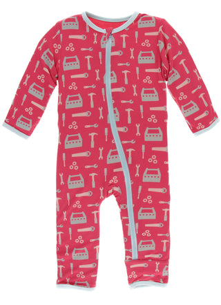 KicKee Pants Flag Red Construction Coverall with Zipper, KicKee Pants, CM22, Coverall, Coverall with Zipper, Coveralls, Fitted Coverall, KciKee Coverall, KicKee, KicKee Coverall, KicKee Pants