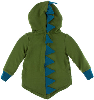 KicKee Pants Fleece Dino Hooded Jacket-Moss with Heritage Blue, KicKee Pants, Black Friday, CM22, Cyber Monday, Dino Jacket, Dinosaur Jacket, KicKee, KicKee Paleontology, KicKee Pants Fleece 