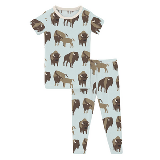 KicKee Pants Fresh Air Bison S/S Pajama Set, KicKee Pants, CM22, Fresh Air Bison, KicKee, KicKee Pants, KicKEe Pants Pajama Set, KicKee Pants Pajama set with Pants, KicKee Pants S/S Pajama Se