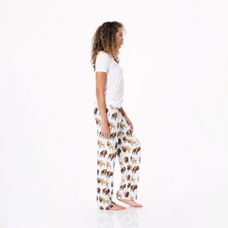 KicKee Pants Fresh Air Bison Women's S/S Loosey Goosey Tee & Pajama Pants Set, KicKee Pants, CM22, Fresh Air Bison, KicKee, KicKee Pants, KP Road Trip, Shorts - Basically Bows & Bowties