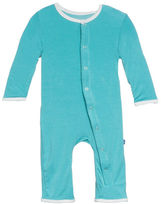 KicKee Pants Glacier Candy Cane Applique Layette Coverall, KicKee Pants, All Things Holiday, Black Friday, Candy Cane, Christmas in July, Christmas Pajamas, CM22, Coverall with Snaps, Cyber M