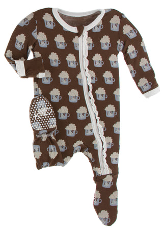 KicKee Pants Hot Cocoa Muffin Ruffle Footie with Zipper, KicKee Pants, All Things Holiday, Christmas, Christmas Footie, Christmas Pajama, Christmas Pajamas, KicKee, KicKee Pants, KicKee Pants