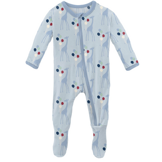 KicKee Pants Illusion Blue Balloon Giraffe Footie with Zipper, KicKee Pants, CM22, Footie, Footie with Zipper, KicKee, KicKee Footie, KicKee Footie with Zipper, KicKee Pants, KicKee Pants Cou