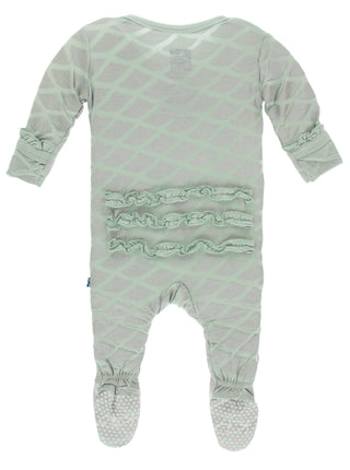 KicKee Pants Iridescent Mermaid Scales Classic Ruffle Footie with Zipper, KicKee Pants, Classic Ruffle Footie, Classic Ruffle Footie with Zipper, CM22, Els PW 5060, Footie with Zipper, KicKee