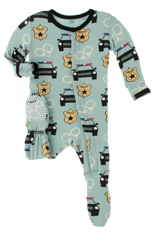 KicKee Pants Jade Law Enforcement Footie with Snaps, KicKee Pants, CM22, Footie with Snaps, Infant Clothing, KicKee, KicKee Footie with Snaps, KicKee Pants, KicKee Pants Everyday Heroes, KicK