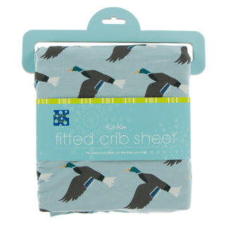 KicKee Pants Jade Mallard Duck Fitted Crib Sheet, KicKee Pants, CM22, Crib Sheet, KicKee, KicKee Pants, KicKee Pants Crib Sheet, KicKee Pants Fish and Wildlife, KicKee Pants Fitted Crib Sheet