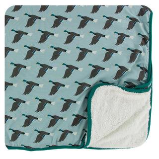 KicKee Pants Jade Mallard Duck Sherpa-Lined Toddler Blanket, KicKee Pants, KicKee, KicKee Pants, KicKee Pants Fish and Wildlife, KicKee Pants Jade Mallard Duck, KicKee Pants Jade Mallard Duck