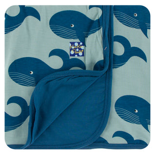 KicKee Pants Jade Whales Stroller Blanket, KicKee Pants, CM22, KicKee, KicKee Oceanography, KicKee Pants, KicKee Pants Jade Whales, KicKee Pants Jade Whales Stroller Blanket, KicKee Pants Oce