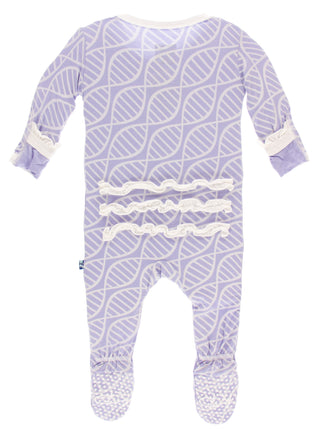 KicKee Pants Lilac Double Helix Classic Ruffle Footie with Zipper, KicKee Pants, Classic Ruffle Footie, Classic Ruffle Footie with Zipper, CM22, Els PW 5060, KicKee Pants Astronomy, KicKee Pa