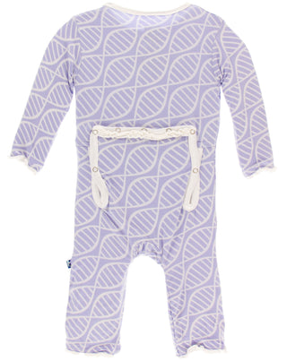 KicKee Pants Lilac Double Helix Muffin Ruffle Coverall with Zipper, KicKee Pants, CM22, Coverall, KicKee Pants, KicKee Pants Astronomy, KicKee Pants Coverall, KicKee Pants Coverall with Zippe