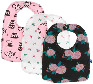 KicKee Pants London Bib Set-Tea Time, Natural Rose Bud & English Rose Garden, KicKee Pants, Bib Set, Black Friday, CM22, Cyber Monday, Els PW 5060, Els PW 8258, End of Year, End of Year Sale,