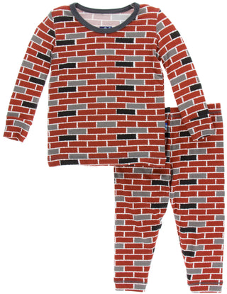 KicKee Pants London Brick Long Sleeve Pajama Set, KicKee Pants, Black Friday, Brick, CM22, Cyber Monday, Els PW 5060, Els PW 8258, End of Year, End of Year Sale, KicKee, KicKee London, KicKee