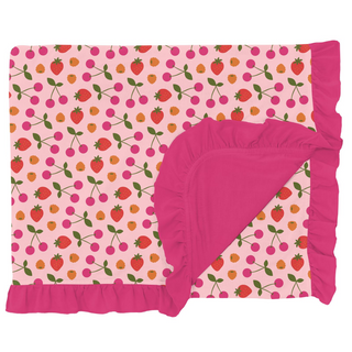 KicKee Pants Lotus Berries Double Ruffle Print Throw Blanket, KicKee Pants, KicKee, KicKee Pants, KicKee Pants Double Ruffle Print Throw Blanket, KicKee Spring Anniversary 23, Lotus Berries, 