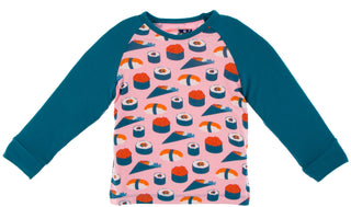 KicKee Pants Lotus Sushi Fitted Raglan Tee, KicKee Pants, Black Friday, CM22, Cyber Monday, Els PW 8258, End of Year, End of Year Sale, KicKee, KicKee Pants, KicKee Pants Lotus Sushi, KicKee 