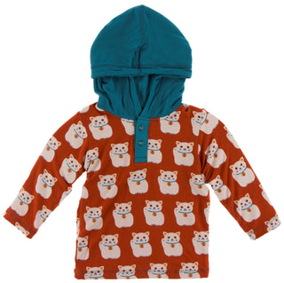 KicKee Pants Lucky Cat Long Sleeve Hoodie Tee, KicKee Pants, Black Friday, CM22, Cyber Monday, Els PW 5060, Els PW 8258, End of Year, End of Year Sale, KicKee, KicKee Pants, KicKee Pants Foot