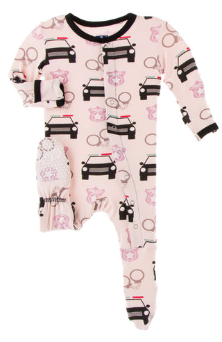 KicKee Pants Macaroon Law Enforcement Footie with Snaps, KicKee Pants, CM22, Footie with Snaps, Infant Clothing, KicKee, KicKee Footie with Snaps, KicKee Pants, KicKee Pants Everyday Heroes, 