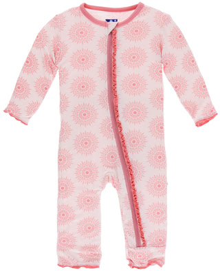 KicKee Pants Macaroon Mandala Muffin Ruffle Coverall with Zipper, Kickee Pants, Black Friday, CM22, Coverall, Coverall with Zipper, Cyber Monday, Els PW 8258, End of Year, End of Year Sale, K
