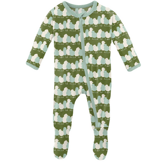KicKee Pants Moss Chicks Footie with Zipper, KicKee Pants, CM22, Footie, Footie with Zipper, KicKee, KicKee Footie, KicKee Footie with Zipper, KicKee Pants, KicKee Pants County Fair, KicKee P