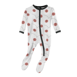KicKee Pants Natural Basketball Footie with Zipper, KicKee Pants, CM22, Footie, Footie with Zipper, KicKee, KicKee Footie, KicKee Footie with Zipper, KicKee Pants, KicKee Pants Footie, KicKee