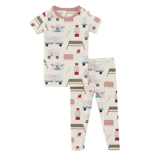 KicKee Pants Natural Camping S/S Pajama Set, KicKee Pants, CM22, KicKee, KicKee Pants, KicKEe Pants Pajama Set, KicKee Pants Pajama set with Pants, KicKee Pants S/S Pajama Set w/Pants, KicKee