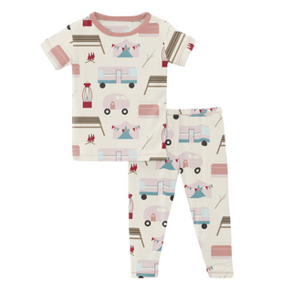 KicKee Pants Natural Camping S/S Pajama Set, KicKee Pants, CM22, KicKee, KicKee Pants, KicKEe Pants Pajama Set, KicKee Pants Pajama set with Pants, KicKee Pants S/S Pajama Set w/Pants, KicKee