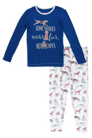 KicKee Pants Natural Canine First Responders L/S Pajama Set, KicKee Pants, 2pc Pajama Set, Bamboo Pajama, Bamboo Pajama Set, Bamboo Pajamas, CM22, KicKee, KicKee LS Pajama Set, kickee Pajama 