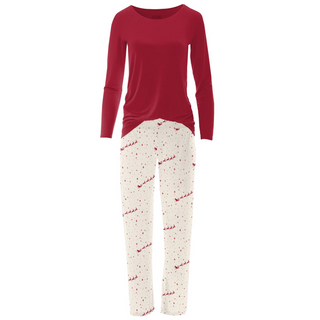 KicKee Pants Natural Flying Santa Women's L/S Loosey Goosey Tee & Pant Set, KicKee Pants, 2pc Pajama Set, All Things Holiday, Bamboo Pajama, Bamboo Pajama Set, Bamboo Pajamas, Christmas, Chri