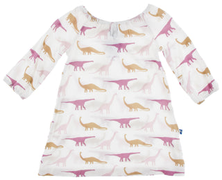 KicKee Pants Natural Sauropods L/S Peasant Dress, KicKee Pants, Black Friday, CM22, Cyber Monday, Dress, Els PW 5060, Els PW 8258, End of Year, End of Year Sale, KicKee, KicKee Long Sleeve Pe