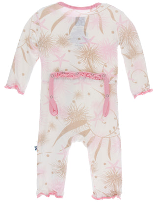 KicKee Pants Natural Sea Garden Muffin Ruffle Coverall with Zipper, KicKee Pants, CM22, Coverall, Coverall with Zipper, Els PW 5060, KicKee, KicKee Oceanography, KicKee Pants, KicKee Pants Co