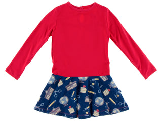 KicKee Pants Navy Education L/S Keyhole Performance Jersey Dress, KicKee Pants, CM22, KicKee, KicKee Pants, KicKee Pants Dress, KicKee Pants Everyday Heroes, KicKee Pants L/S Keyhole Performa