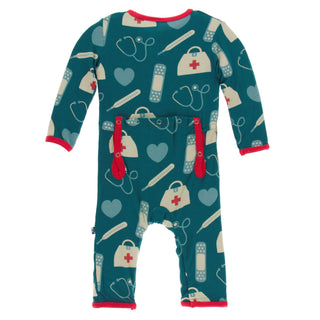 KicKee Pants Oasis Medicine Coverall with Zipper, KicKee Pants, CM22, Coverall, Coverall with Zipper, Coveralls, Fitted Coverall, KciKee Coverall, KicKee, KicKee Coverall, KicKee Pants Covera