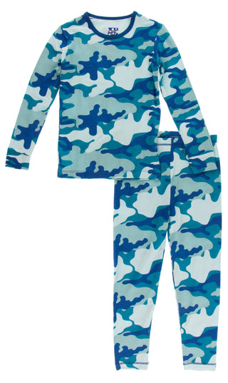 KicKee Pants Oasis Military L/S Pajama Set, KicKee Pants, 2pc Pajama Set, Bamboo Pajama, Bamboo Pajama Set, Bamboo Pajamas, CM22, KicKee, KicKee LS Pajama Set, kickee Pajama Set, KicKee Pajam
