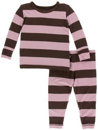 KicKee Pants Paleontology Flora Stripe L/S Pajama Set with Pants, KicKee Pants, 2pc Pj Set, Black Friday, CM22, Cyber Monday, Els PW 5060, Els PW 8258, End of Year, End of Year Sale, KicKee P
