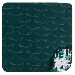KicKee Pants Pine Deer Rack / Natural Cabins and Tents Quilted Toddler Blanket, KicKee Pants, KicKee, KicKee Pants, KicKee Pants Fish and Wildlife, KicKee Pants Natural Cabins and Tents Quilt