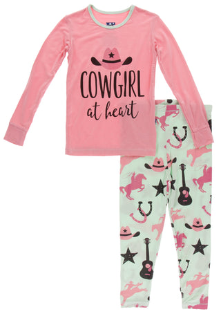 KicKee Pants Pistachio Cowboy L/S Pajama Set, KicKee Pants, CM22, KicKee, KicKee Pants, KicKee Pants Agriculture, KicKee Pants L/S Pajama Set, KicKee Pants Long Sleeve Pajama Set, KicKee Pant